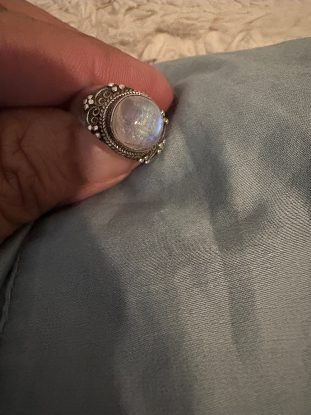 Sterling moonstone Ring - Picture 2 of 5